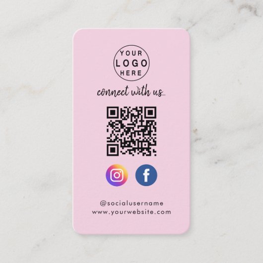 Carte De Visite Connectez-vous avec nous | Social Media QR Code Ro (Devant)