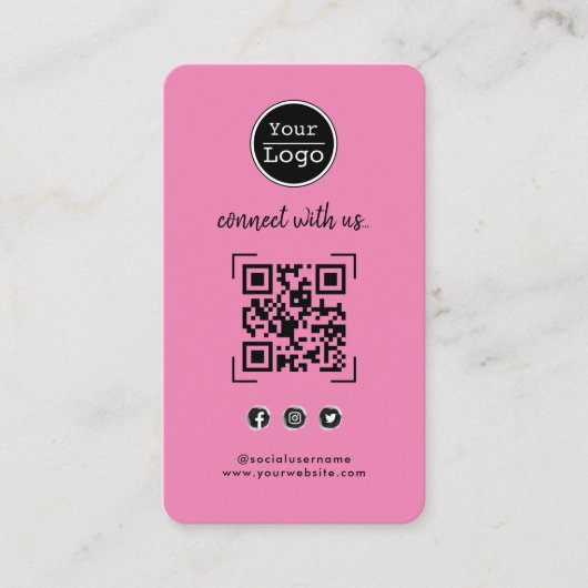 Carte De Visite Connectez-vous avec nous | Social Media QR Code Ro (Devant)