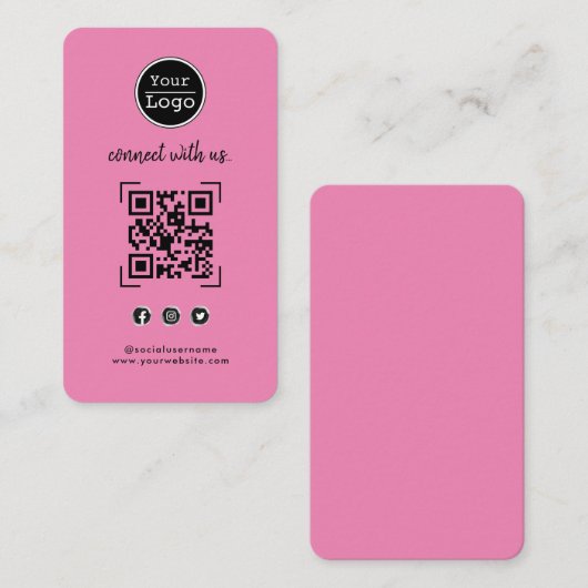 Carte De Visite Connectez-vous avec nous | Social Media QR Code Ro (Devant / Derrière)