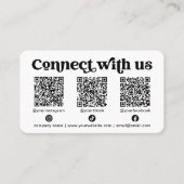 Carte De Visite Connectez-vous avec nous Social Media QR White Bus (Devant)