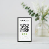 Carte De Visite Connectez-vous sur les médias sociaux Black Border (Debout devant)