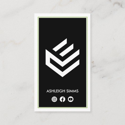 Carte De Visite Connectez-vous sur les médias sociaux Black Border (Dos)