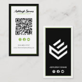 Carte De Visite Connectez-vous sur les médias sociaux Black Border (Devant / Derrière)