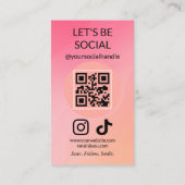 Carte De Visite Connectons les médias sociaux QR Code Small (Dos)