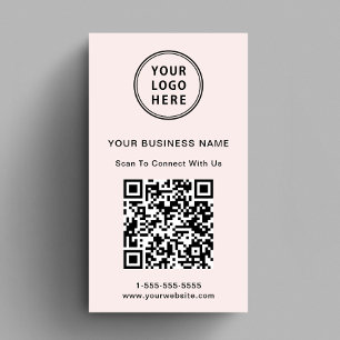 Carte De Visite Connexion moderne avec nous Logo QR Code Rose