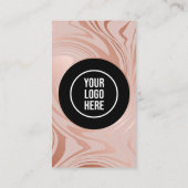 Carte De Visite Connexion moderne avec nous QR Code Rose Or Noir (Dos)