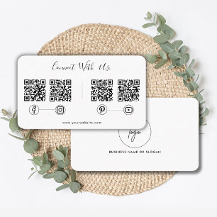 Carte De Visite Connexion moderne avec nous QR Code Social Media L