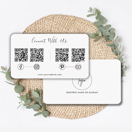 Carte De Visite Connexion moderne avec nous QR Code Social Media L