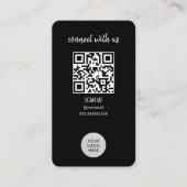 Carte De Visite Connexion Noire avec le code QR US (Devant)