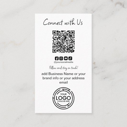 Carte De Visite Connexion simple avec nous Code Qr Entreprise (Devant)