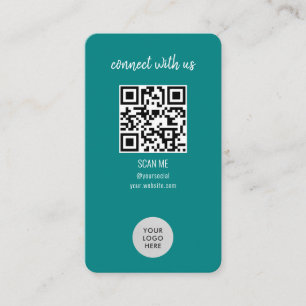 Carte De Visite Connexion turquoise avec le code QR américain