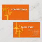 Carte De Visite Connexions - jaune et orange (Devant / Derrière)