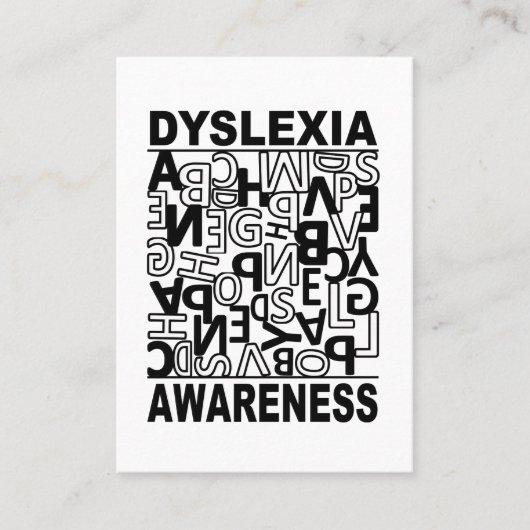 Carte De Visite Conscientisation de la dyslexie Enseignants Élèves (Devant)