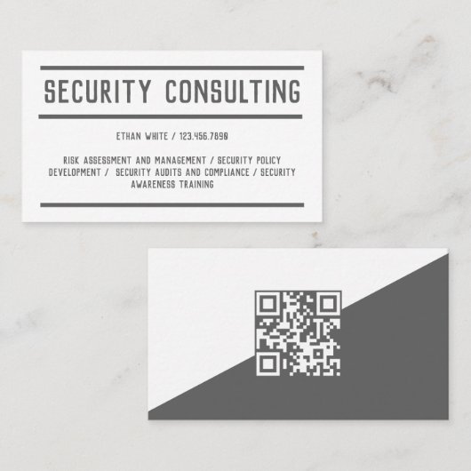 Carte De Visite Conseil de sécurité QR (Devant / Derrière)