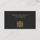 Carte De Visite Conseil d'entreprise Code QR minimal Black Gold (Dos)