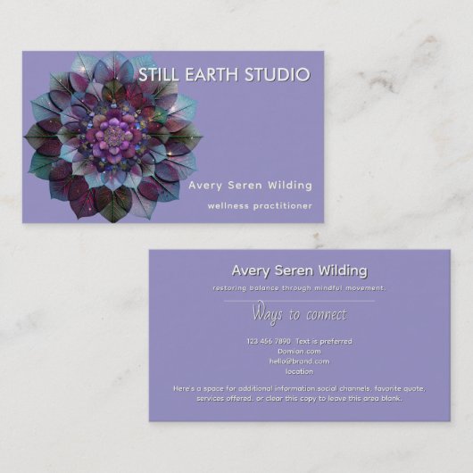 Carte De Visite Conseil des Feuilles | Mandala (Devant / Derrière)