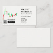 Carte De Visite Conseil marketing | Graphique de données | Code QR (Devant / Derrière)