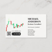 Carte De Visite Conseil marketing | Graphique de données | Code QR (Devant)