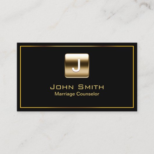 Carte De Visite Conseil matrimonial Moderne Logo Or Professionnel (Devant)