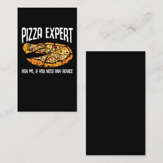 Carte De Visite Conseil Pizza Expert Drôle Pizza (Devant / Derrière)