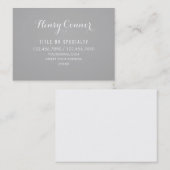 Carte De Visite Conseil vintage élégant gris professionnel (Devant / Derrière)