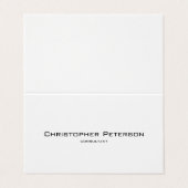 Carte De Visite Conseiller blanc noir inverse texturisé (Extérieur déplié)