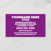 Carte De Visite Conseiller brillant en abus de substances (Dos)
