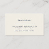 Carte De Visite Conseiller Classique Minimal Ivory Navy (Dos)
