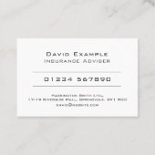 Carte De Visite Conseiller d'assurance avec photo du titulaire (Dos)