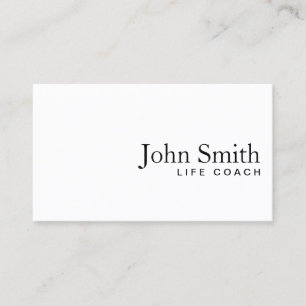Carte De Visite Conseiller de l'entraîneur de vie minimaliste blan