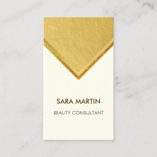 Carte De Visite Conseiller en beauté élégant faux or