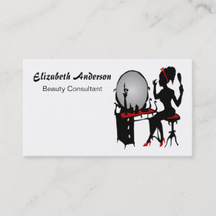 Carte De Visite Conseiller en beauté Vanity Rouge