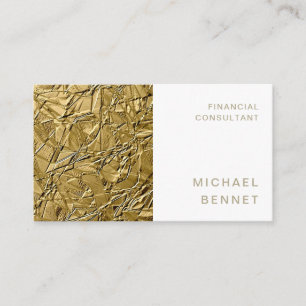 Carte De Visite Conseiller en finance métallisé or élégant