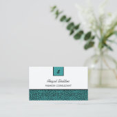 Carte De Visite Conseiller en mode à imprimé animal turquoise (Debout devant)