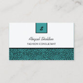 Carte De Visite Conseiller en mode à imprimé animal turquoise (Devant)