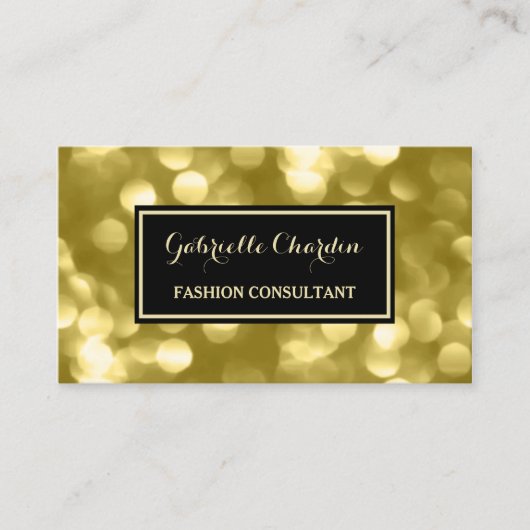 Carte De Visite Conseiller en mode Bokeh doré (Devant)