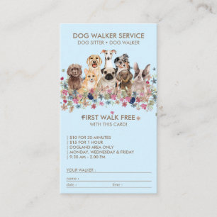 Carte De Visite Conseiller en nutrition pour chiens gratuits Blue