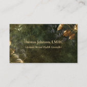 Carte De Visite Conseiller en santé mentale Feuilles d'or | Nature (Devant)
