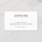 Carte De Visite Conseiller financier à monogramme professionnel Ta (Dos)