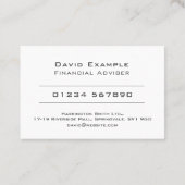 Carte De Visite Conseiller financier avec photo de titulaire (Dos)