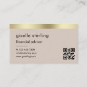 Carte De Visite Conseiller financier Code QR Faux Gold Foil Monogr (Dos)