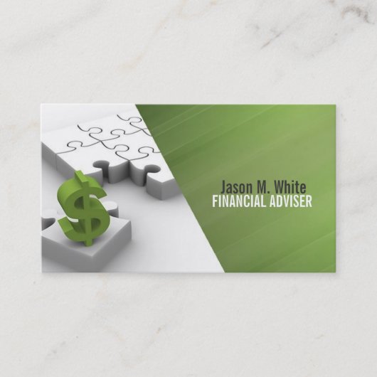 Carte De Visite Conseiller financier, Consultant en argent, Consei (Devant)