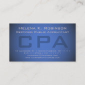 Carte De Visite Conseiller financier de CPA de comptable bleu (Devant)