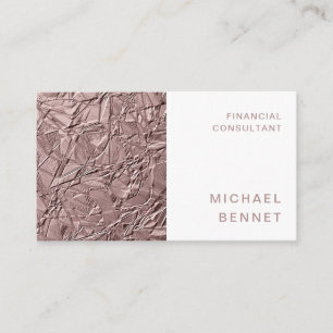 Carte De Visite Conseiller financier en or rose élégant