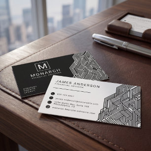 Carte De Visite Conseiller financier géométrique moderne