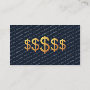 Carte De Visite Conseiller Financier Gestion de l'Argent Symbole D