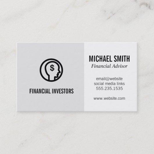 Carte De Visite Conseiller financier | Investissements | (Devant)