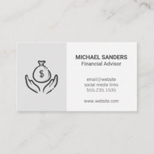 Carte De Visite Conseiller financier Investissements Mains de