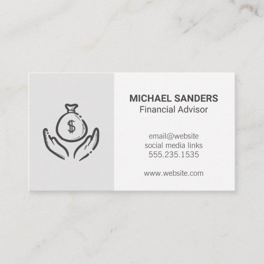 Carte De Visite Conseiller financier | Investissements | Mains de  (Devant)