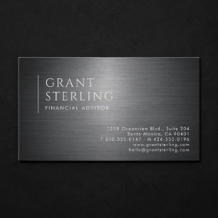 Carte De Visite Conseiller Financier Metallic Professionnel